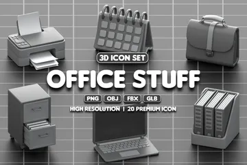 Material de escritório Pacote de Icon 3D