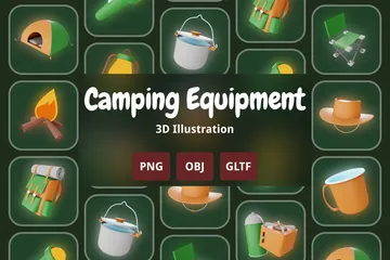 Équipement de camping Pack 3D Icon