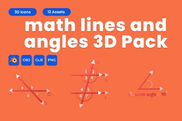 Math Lines And Angles 3D Icon Pack