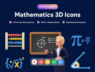 Mathematics 3D Icon Pack