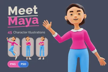 Maya-Charakter 3D Illustration Pack