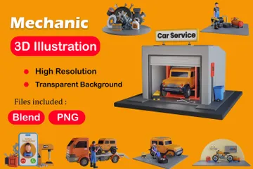 Mechanic 3D Illustration Pack