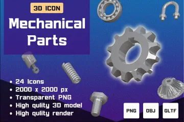 Mechanical Parts 3D Icon Pack