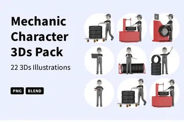 Mechaniker Charakter 3D Illustration Pack