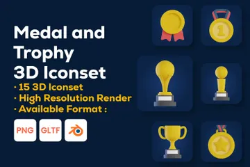 Medal And Trophy 3D Icon Pack
