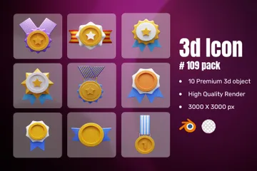 Medalha Pacote de Icon 3D