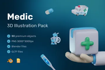 Médical Pack 3D Icon