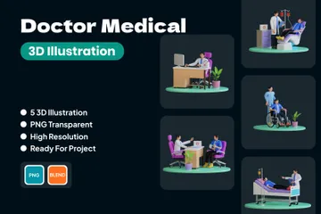 Docteur Médical Pack 3D Illustration