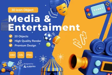 Media And Entertainment 3D Icon Pack