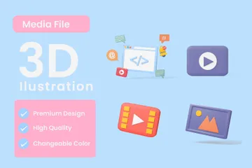 Media File 3D Icon Pack