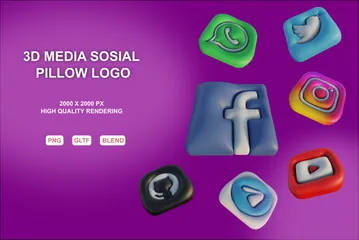 Free MEDIA LOGO 3D Icon Pack