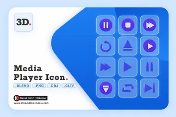 Media Player 3D Icon Pack