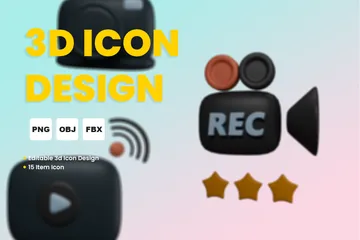 미디어 녹음 3D Icon 팩