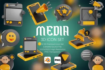 Médias Pack 3D Icon