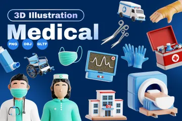 Médical Pack 3D Icon