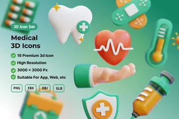 Médical Pack 3D Icon