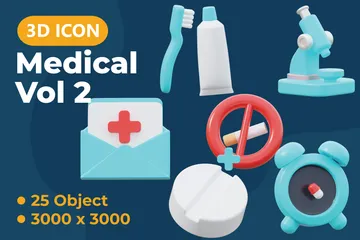 Medical 2 3D Icon Pack