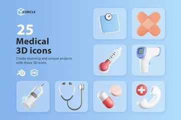 Icônes médicales 3D Pack 3D Icon
