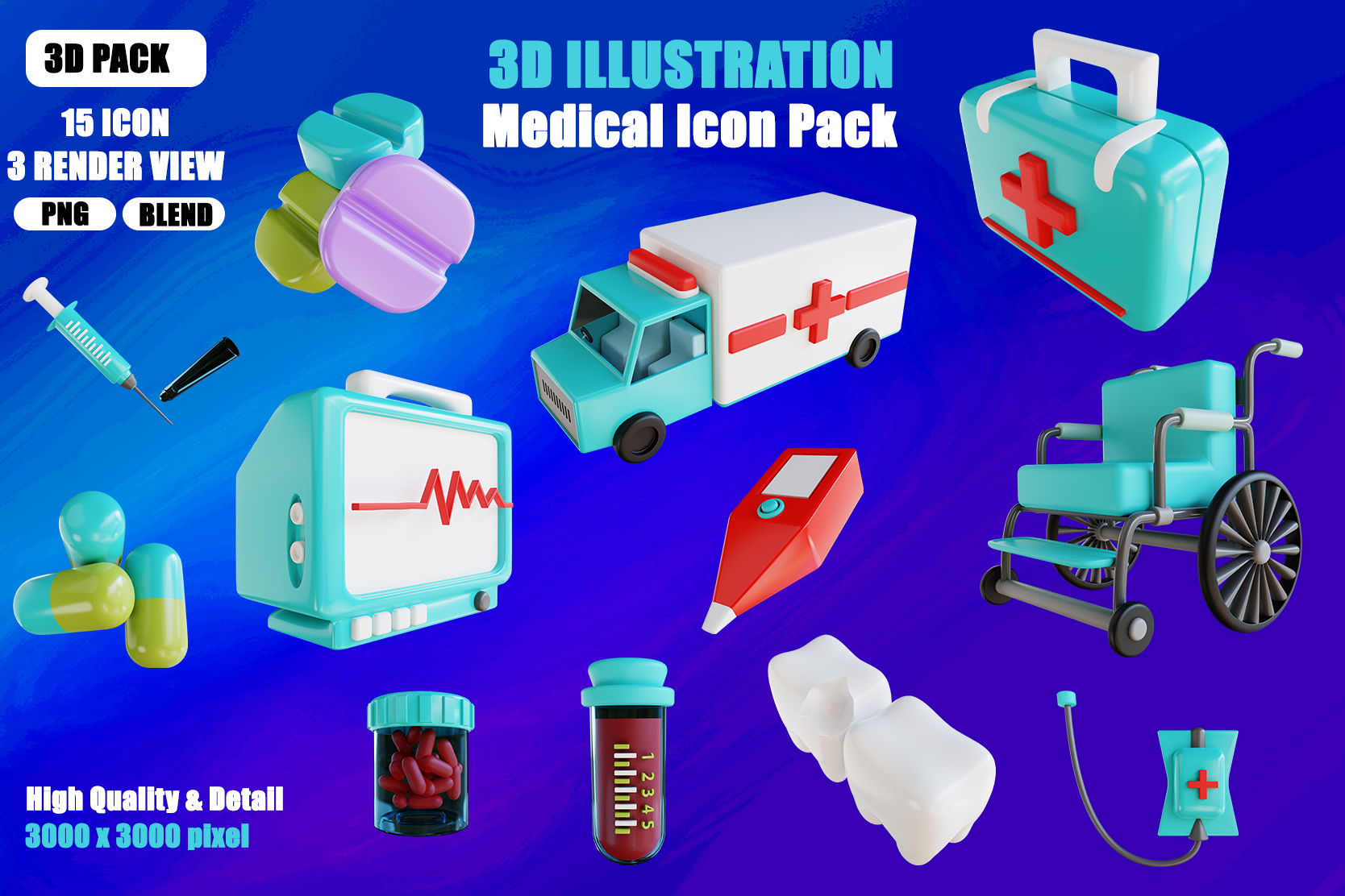 Premium Medical 3D Illustration pack from Healthcare & Medical 3D ...