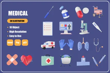 MEDICAL 3D Icon Pack