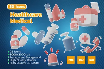 Médical Pack 3D Icon