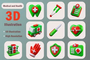 Medical And Health 1 3D Icon Pack
