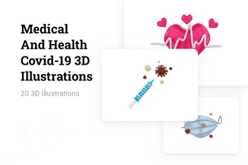 医療と健康 Covid-19 3D Illustrationパック