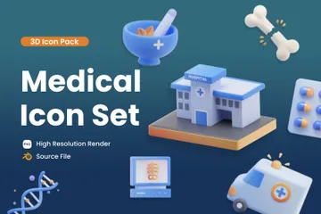 医療とヘルスケア 3D Iconパック