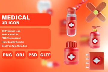 Medical And Healthcare 3D Icon Pack