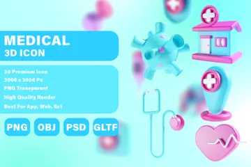 Medical And Healthcare 3D Icon Pack