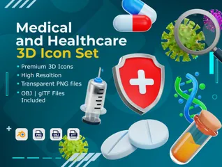 Medical And Healthcare 3D Icon Pack