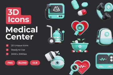 Medical Center 3D Icon Pack