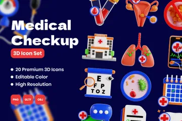 Medical Checkup 3D Icon Pack