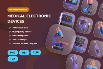 Medical Electronic Devices 3D Icon Pack