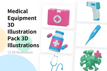 Medical Equipment 3D Illustration Pack