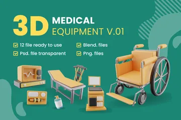 Medical Equipment 3D Icon Pack