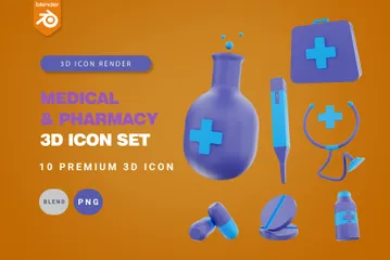 Médical et pharmacie Pack 3D Icon