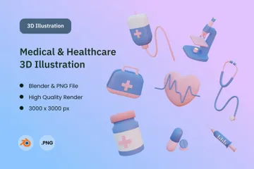 Médical et soins de santé Pack 3D Illustration