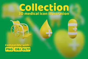 Medical Health 3D Icon Pack
