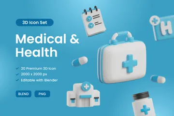 의료 건강 3D Icon 팩