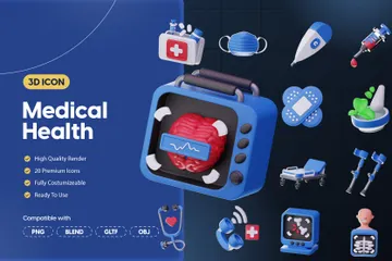 Medical Health 3D Icon Pack