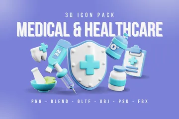 Medical & Healthcare 3D Icon Pack