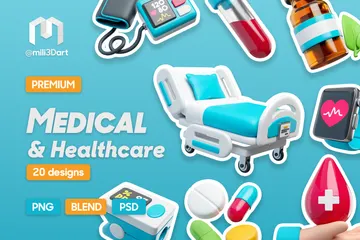 Medical & Healthcare 3D Icon Pack