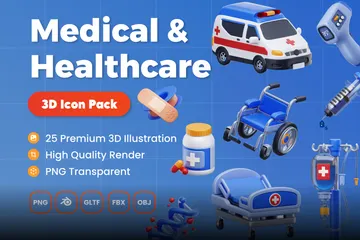 Medical & Healthcare 3D Icon Pack