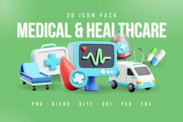 Medical & Healthcare 3D Icon Pack