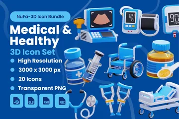 Medical & Healthy 3D Icon Pack