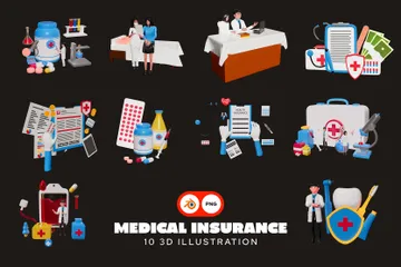 Medical Insurance 3D Illustration Pack