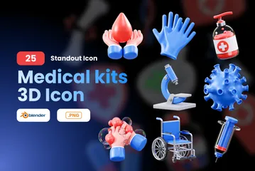 Medical Kits 3D Icon Pack