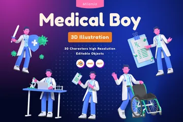 医療男性 3D Illustrationパック