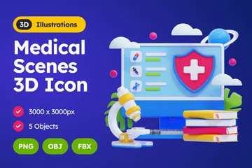 Medical Scenes 3D Illustration Pack